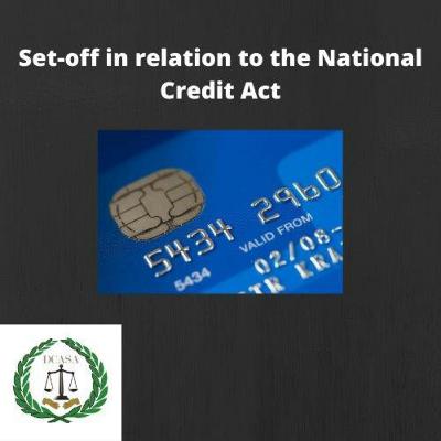 Set off in relation to the National Credit Act