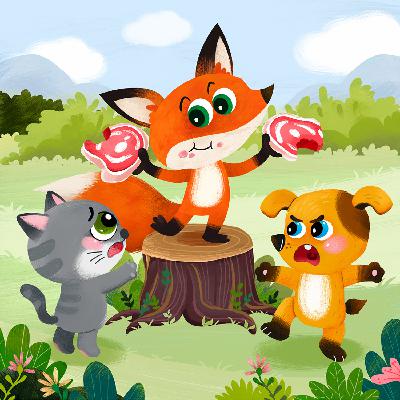 ずるいキツネ The Fox Divides the Meat