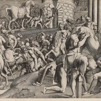 S8 Ep170: Mortal Tragedies and Divine Manipulations: Colleague Emily Wilson explores key character dynamics, including Helen's weaving as a metaphor for poetry and her strained relationship with Paris, analyzing the tragic parting of Hector and Andromache, the rage S8 Ep170: Mortal Tragedies and Divine Manipulations: Colleague Emily Wilson explores key character dynamics, including Helen's weaving as a metaphor for poetry and her strained relationship with Paris, analyzing the tragic parting of Hector and Andromache, the rage