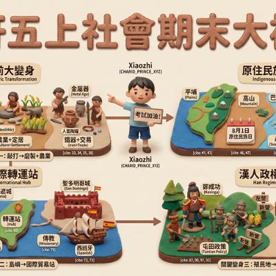 【社會科期末考大補帖】康軒5上從史前副本到鄭氏王朝的傳說裝備