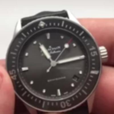MENS BLANCPAIN FIFTY FATHOMS BATHYSCAPHE WATCH 5100B 1110 B52A WATCH REVIEW