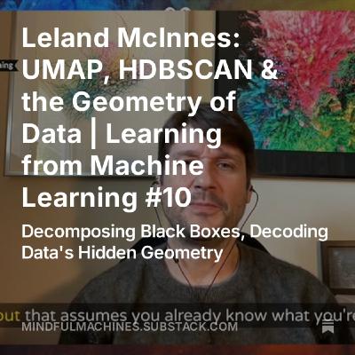 Leland McInnes: UMAP, HDBSCAN & the Geometry of Data | Learning from Machine Learning #10