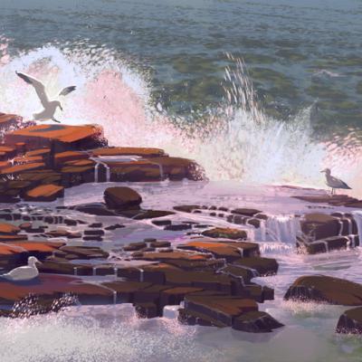 Waves on Rocks
