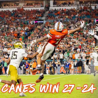 CANES WIN 27-24