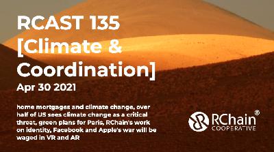 135 – home mortgages and climate change, over half of US sees climate change as a critical threat, green plans for Paris, RChain’s work on identity, Facebook and Apple’s war will be waged in VR and AR -[Climate & Coordination] Apr 30 2021