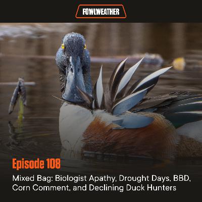 Ep. 108 – Mixed Bag: Biologist Apathy, Drought Days, BBD, Corn Comment, and Declining Duck Hunters