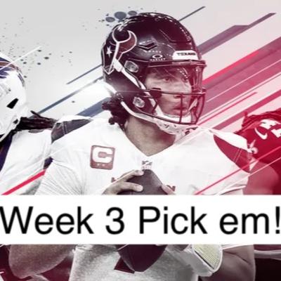 NFL Week 3 Pick em and POWER RANKINGS