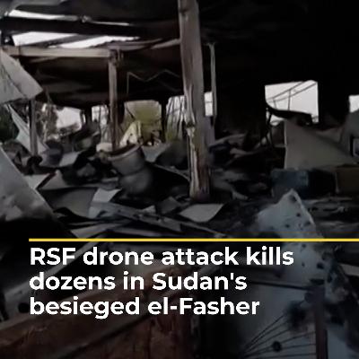 Aftermath of RSF drone attack which killed dozens in Sudan's el-Fasher | AJ#shorts