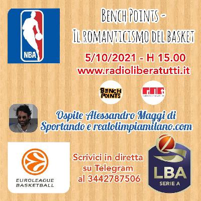 Bench Points - Intervista ad Alessandro Maggi di Sportando su Olimpia Milano e campionato (5-10-21) Bench Points - Intervista ad Alessandro Maggi di Sportando su Olimpia Milano e campionato (5-10-21)