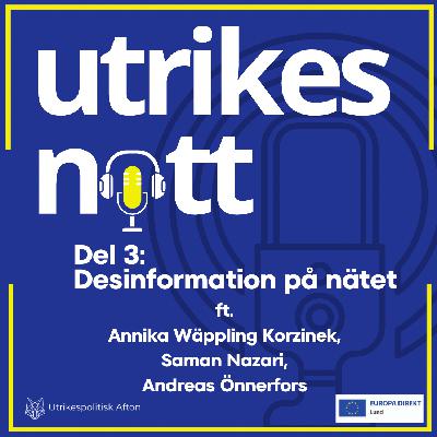 #16 Del 3: Desinformation på nätet (ft. Annika Wäppling Korzinek, Saman Nazari, Andreas Önnerfors) #16 Del 3: Desinformation på nätet (ft. Annika Wäppling Korzinek, Saman Nazari, Andreas Önnerfors)