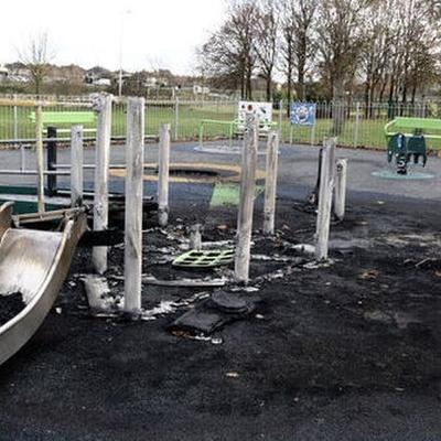 Suspected arson attack on playground in Dublin