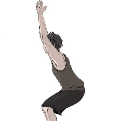 椅子のポーズ/チェアポーズ/ウトゥカタアーサナ