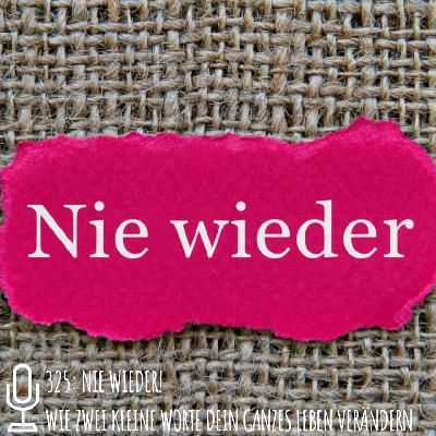 325: Nie wieder! Wie zwei kleine Worte dein ganzes Leben verändern können 325: Nie wieder! Wie zwei kleine Worte dein ganzes Leben verändern können