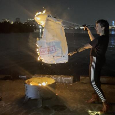 Burning $2 million in medical debt on Walmart pier
