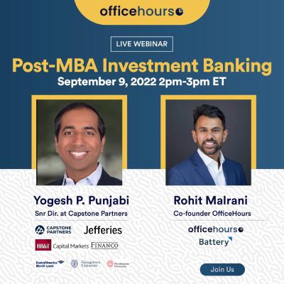 Post-MBA Investment Banking with Yogesh Punjabi