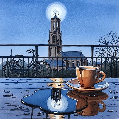 RD008 | Volle maan boven de kerktoren RD008 | Volle maan boven de kerktoren