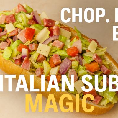 Fresh Italian Chopped Sub | Deli Meats, Crisp Veggies & Zesty Dressing!