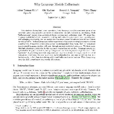 【第452期】OpenAI：语言模型产生幻觉的统计根源