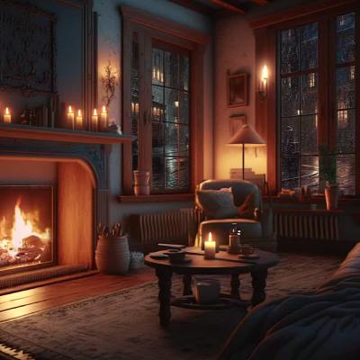 Cozy Apartment Rain Sounds & Fireplace Crackling | Ultimate Sleep Ambience