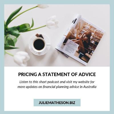 Pricing a Statement of Advice