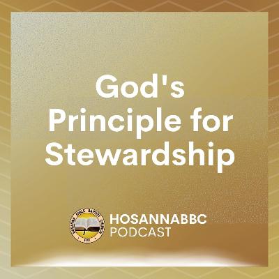 God's Principle for Stewardship - Rev. Provy R. Cadelina God's Principle for Stewardship - Rev. Provy R. Cadelina