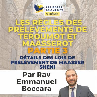 Les règles des prélèvements de Teroumot et Maasserot, partie 3 - suite et fin.