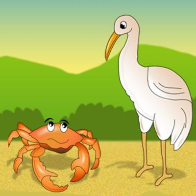 The greedy crane and the crab