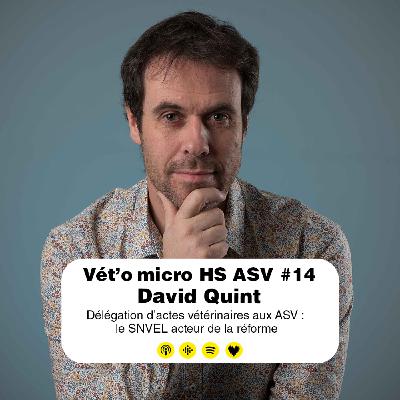 HS ASV #14 - David Quint :  Délégation d’actes vétérinaires aux ASV : le SNVEL acteur de la réforme