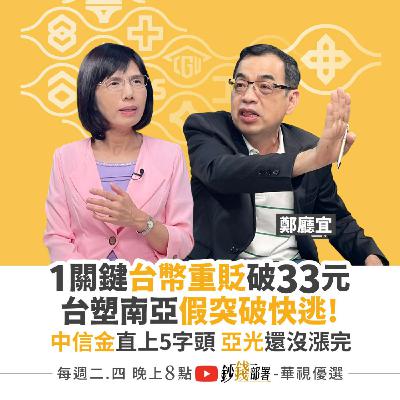 台幣將貶破33？快搶美元！中信金衝5字頭 亞光還沒漲完？台塑南亞竟是「假突破」快逃別去撿  盧燕俐 ft.鄭廳宜