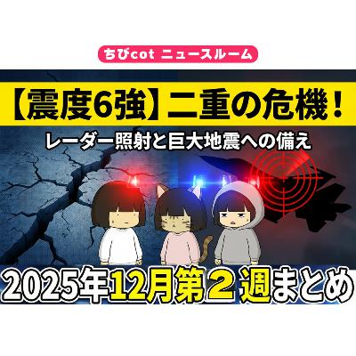 【ちびcotニュースルーム】【震度6強&レーダー照射】日本列島Wクライシス!初発令「後発地震注意情報」とは?今すぐやるべき備え|#日中関係 #レーダー照射 #中国軍 #自衛隊 #国際情勢 #ニュース解説 #安全保障 #沖縄 #火器管制レーダー #東北地震 #後発地震注意情 #防災備え 【ちびcotニュースルーム】【震度6強&レーダー照射】日本列島Wクライシス!初発令「後発地震注意情報」とは?今すぐやるべき備え|#日中関係 #レーダー照射 #中国軍 #自衛隊 #国際情勢 #ニュース解説 #安全保障 #沖縄 #火器管制レーダー #東北地震 #後発地震注意情 #防災備え