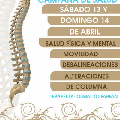 🧑🏽‍⚕️🤕 CAMPAÑA DE SALUD FÍSICA Y MENTAL. Este sábado 13 y domingo 14 de abril, en Limatambo, estará atendiendo el terapeuta Oswaldo Farfán, para ayudarte en tu salud física y mental.
