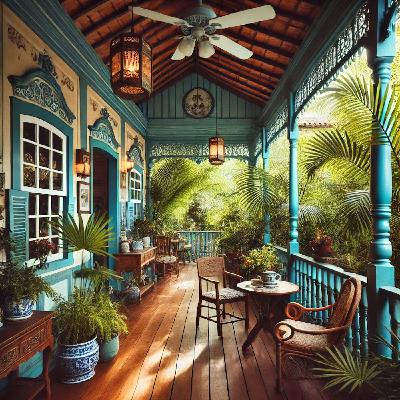 Você já notou que muitos tetos de varandas no sul dos Estados Unidos são pintados de azul claro?