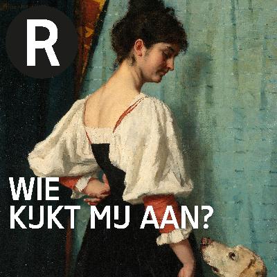 Intiem portret van een Italiaanse vrouw met hond Puck door Thérèse Schwartze Intiem portret van een Italiaanse vrouw met hond Puck door Thérèse Schwartze