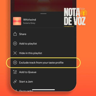 Spotify ahora permite excluir canciones de tus recomendaciones