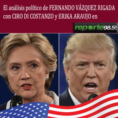El análisis político de Fernando Vázquez Rigada en Reporte 98.5 con Ciro Di Costanzo y Erika Araujo El análisis político de Fernando Vázquez Rigada en Reporte 98.5 con Ciro Di Costanzo y Erika Araujo