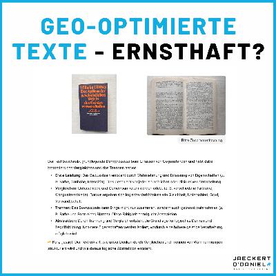 Nein, GEO Texte sind keine SEO-Texte