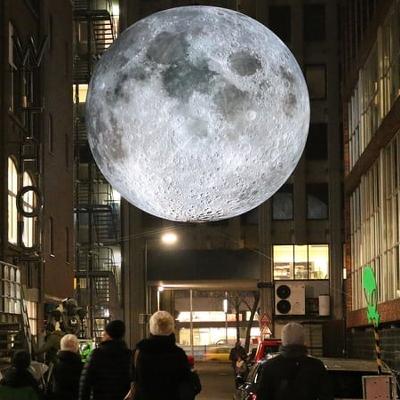 New moon sculpture at Merrion Square, Dublin