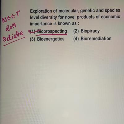 NEET Previous Year Biology question