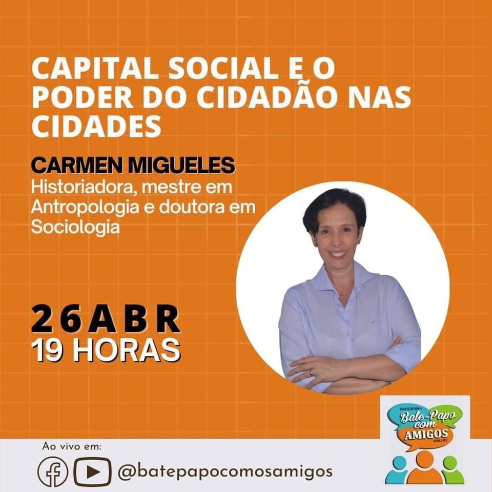 Bate-Papo com Amigos - 26-04-2021, 19H -  Carmen Migueles Bate-Papo com Amigos - 26-04-2021, 19H -  Carmen Migueles