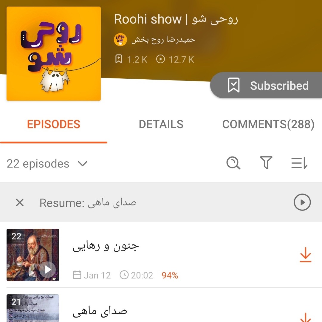 روحی شو را در کست باکس دنبال کنید
