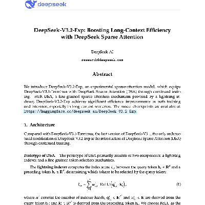 【第473期】DeepSeek稀疏注意力提升长上下文效率 【第473期】DeepSeek稀疏注意力提升长上下文效率