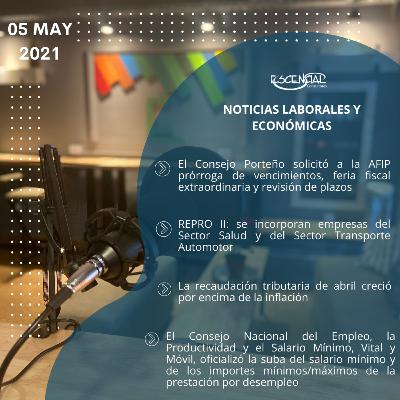 NOVEDADES LABORALES Y ECONÓMICAS 05/05/2021