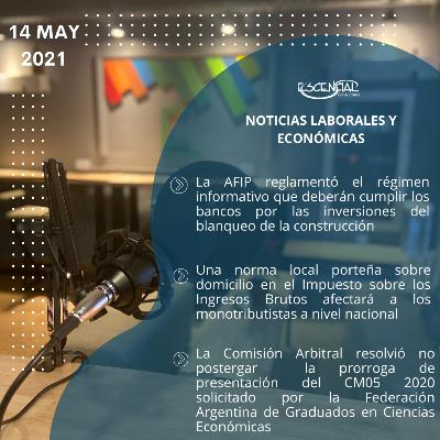 NOVEDADES LABORALES Y ECONÓMICAS 14/05/2021