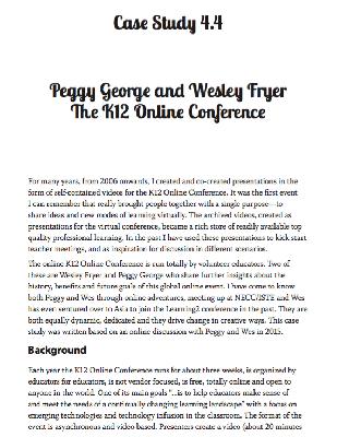The Global Educator Case Study 4.4 - The K-12 Online Conference