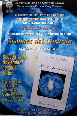 Poema En algún lugar me esperas. Centro Cultural Adrogué, 2004 ǀ E 75