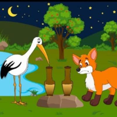 Short stories for kids - The Fox and the Crane Short stories for kids - The Fox and the Crane