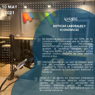 NOVEDADES LABORALES Y ECONÓMICAS 10/05/2021