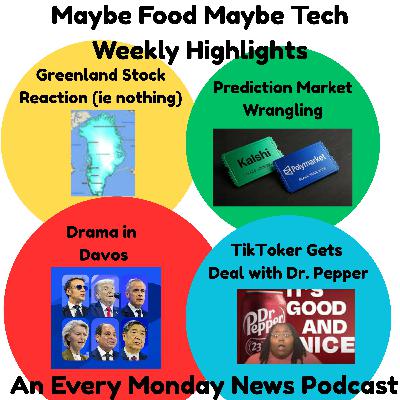 Greenland Stock Market Reaction (wow nothing!), Davos Drama, Prediction Market Wrangling, TikToker Gets Deal with Dr. Pepper
