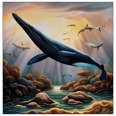 The whale and his sea friends The whale and his sea friends