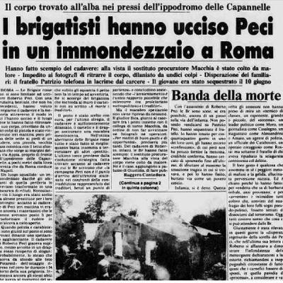 Le Brigate Rosse uccidono Roberto Peci Le Brigate Rosse uccidono Roberto Peci